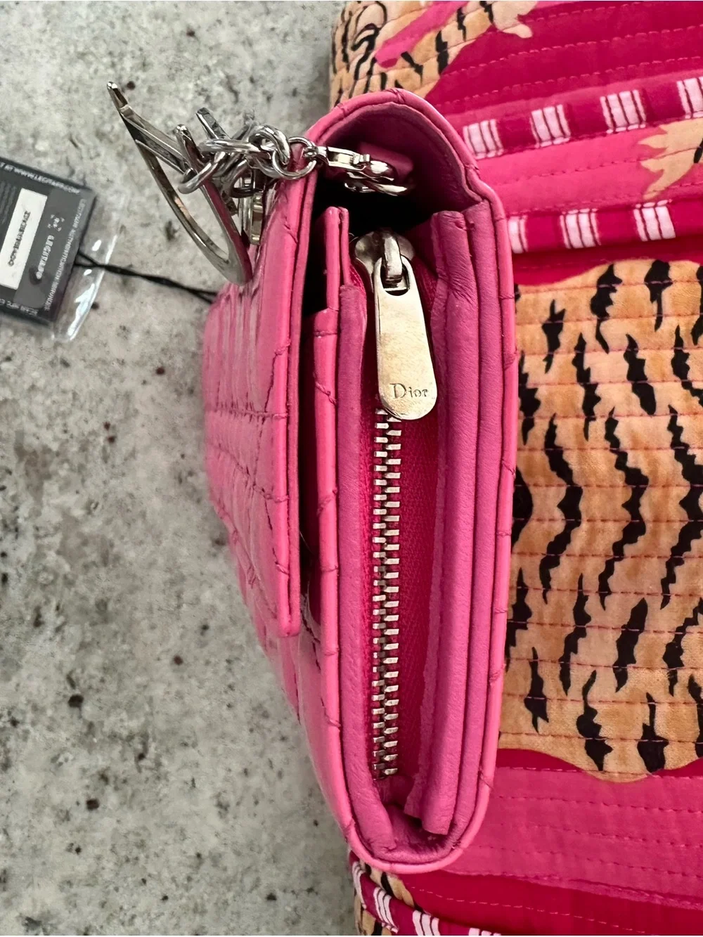 ⭐️ Dior Chain Pink Leather Cannage Wallet Dior Charm - EXCELLENT, Authenticated